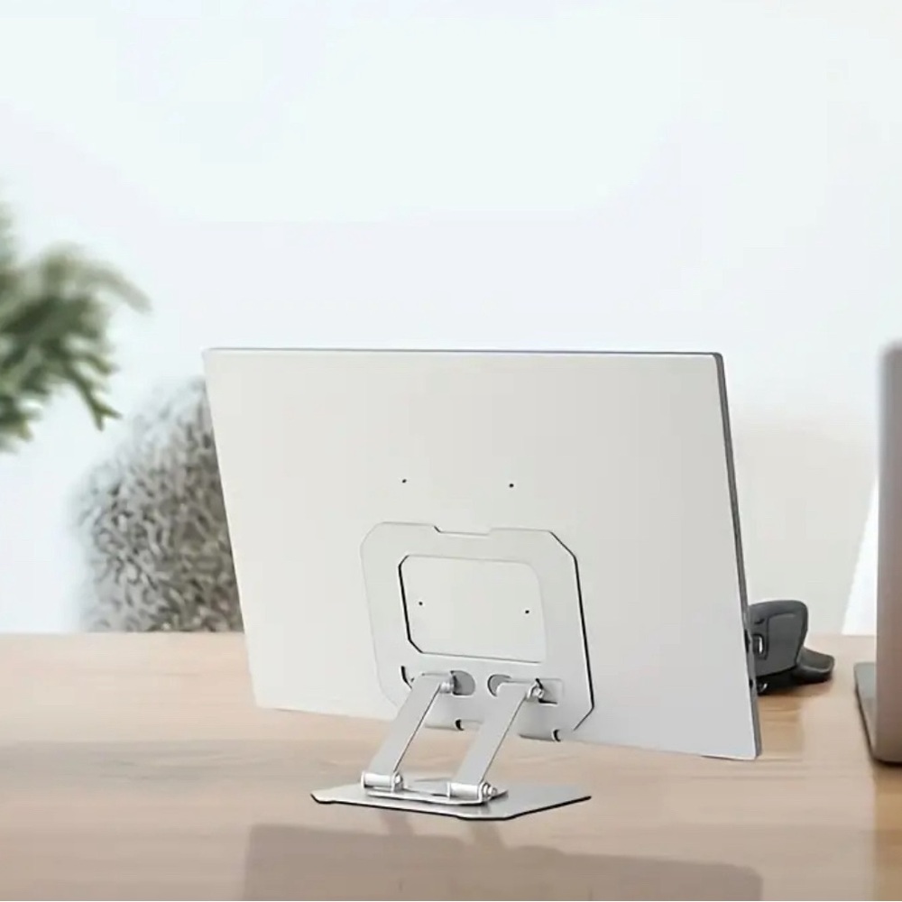 Adjustable Tablet Stand, 360-degree Rotating Base, Aluminum - Picture 3 of 7